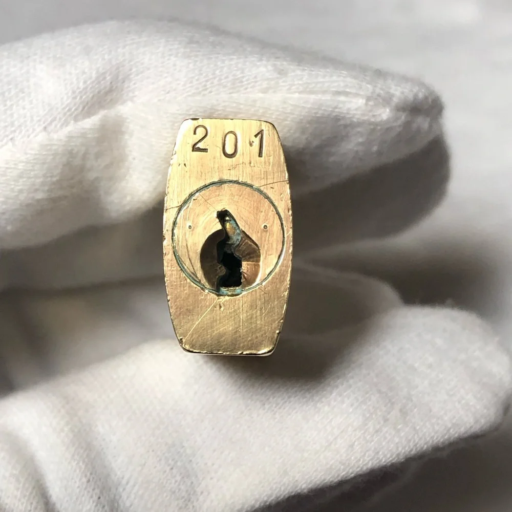Louis Vuitton Vintage Lock #221 No Key w/approx.20”Gold Plated Non-Branded Chain